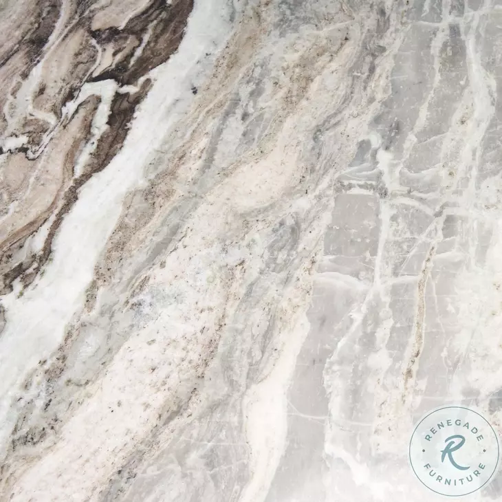 Allyson Pink Marble And Medium Brown 54" Dining Table