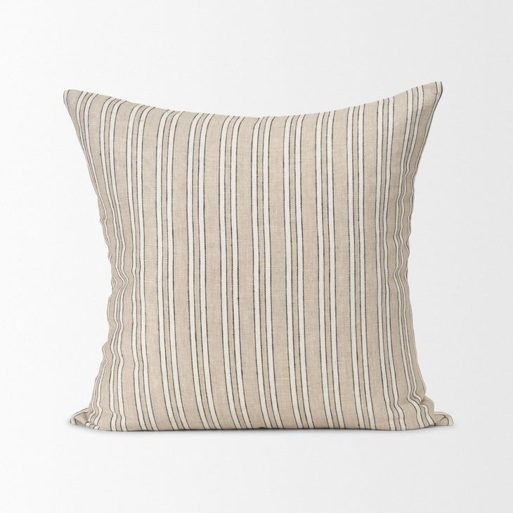 Jaxon Beige and Black Decorative Square Pillow Cover