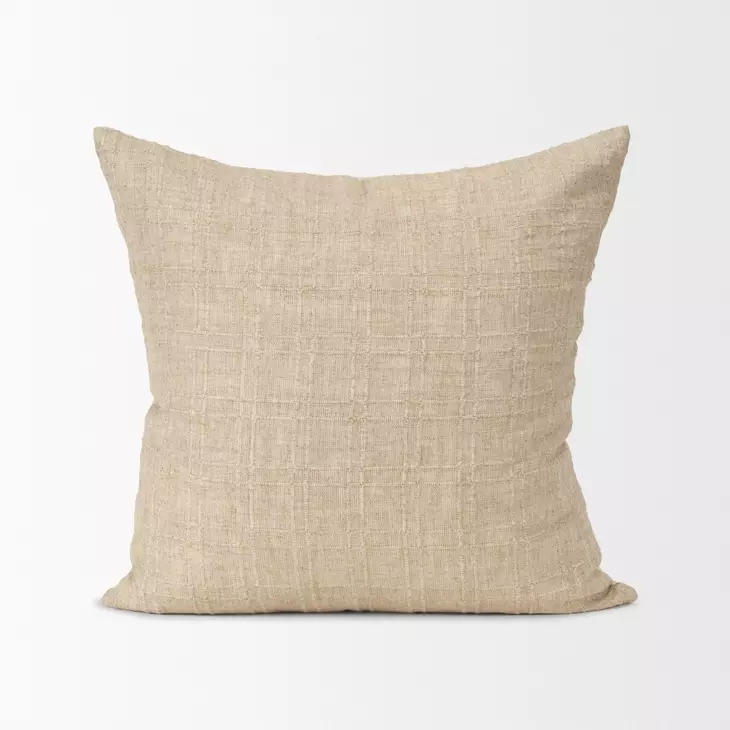 Jeren Beige Decorative Square Pillow Cover