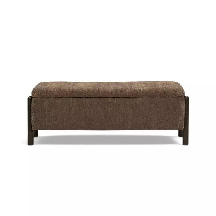 Abby Brown Upholstered Storage Accent Bench
