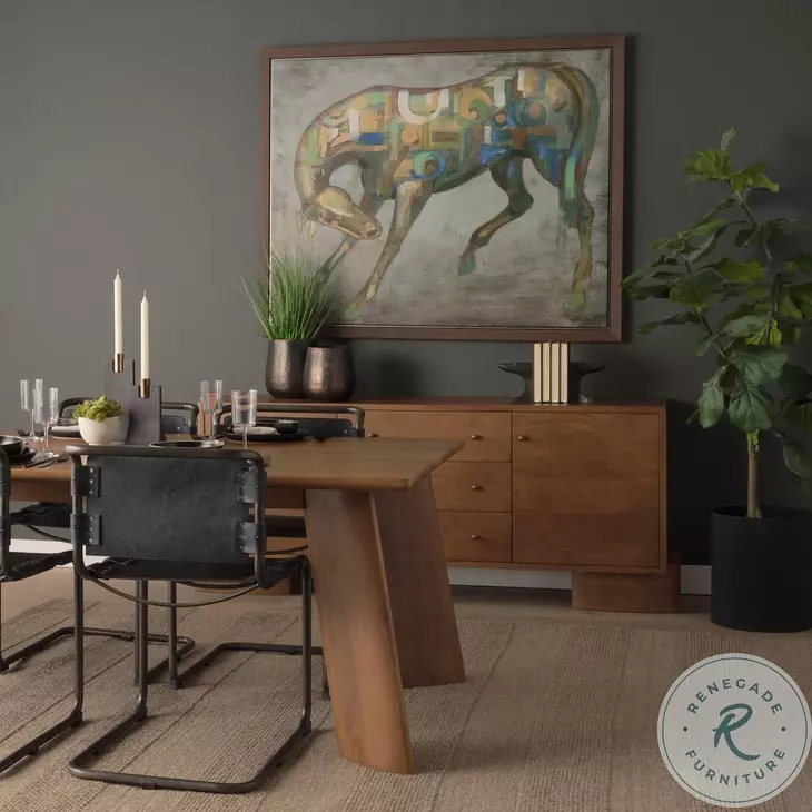 Jonan Brown Solid Mango Wood Rectangular Dining Table
