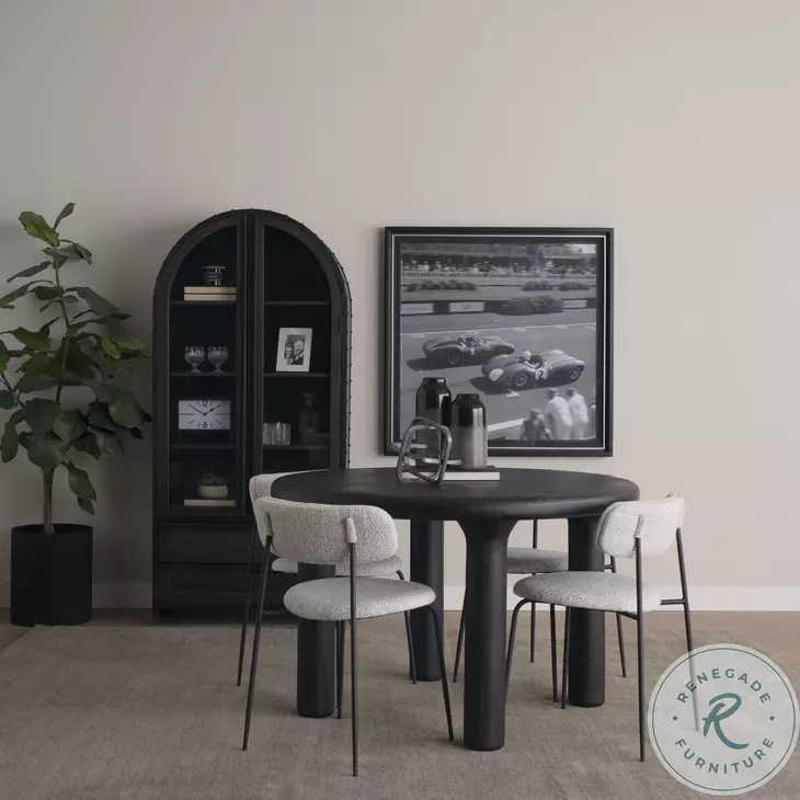 Gehry Dark Brown Metal Glass Door Display Cabinet