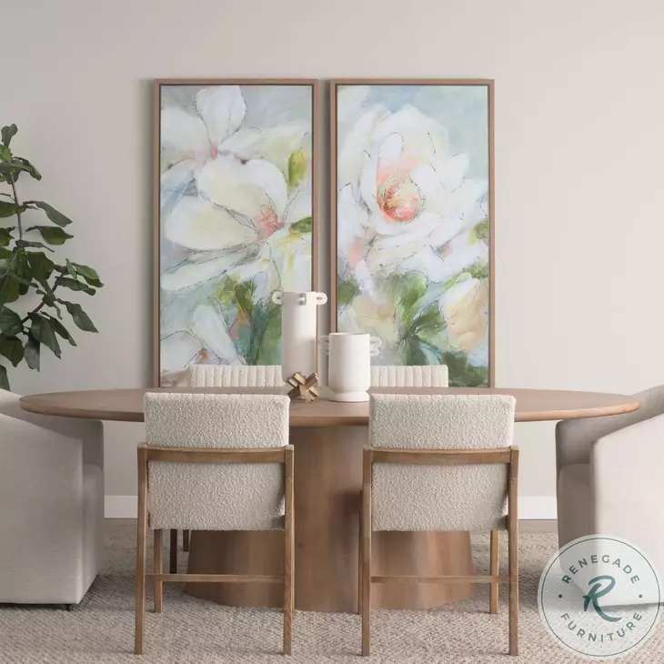 Tahoe Cream Boucle And Light Brown Wood Dining Chair