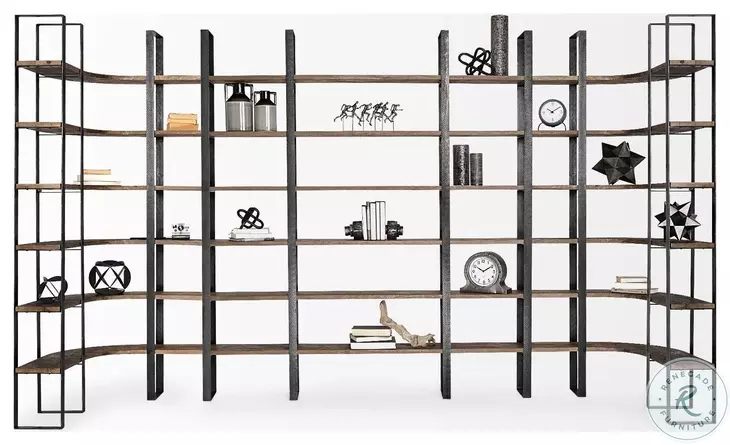 Taunton Dark Brown Wood 6 Shelving Unit
