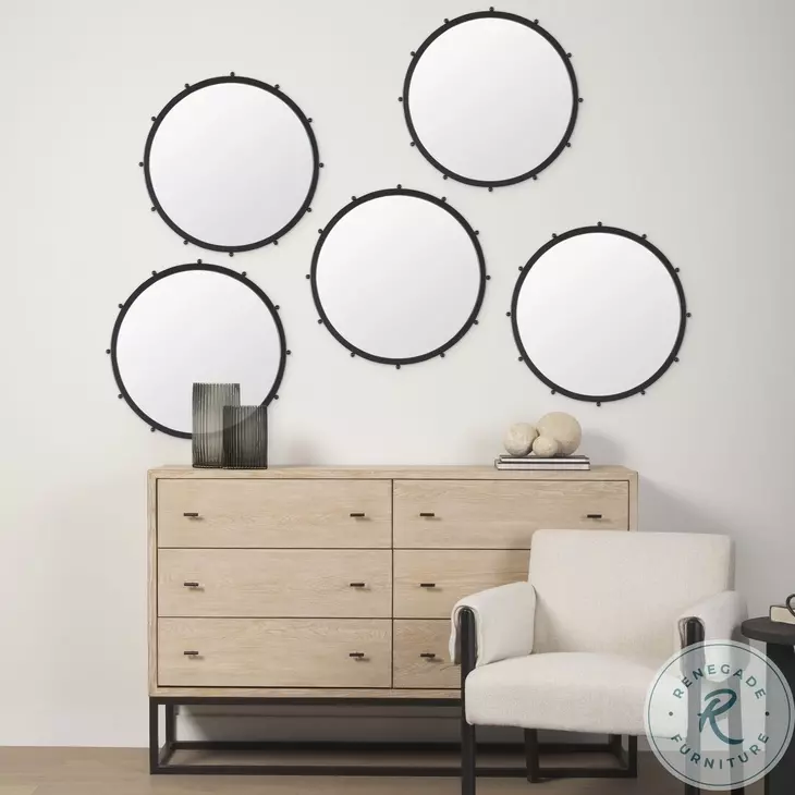 Elena Black Small Wall Mirror