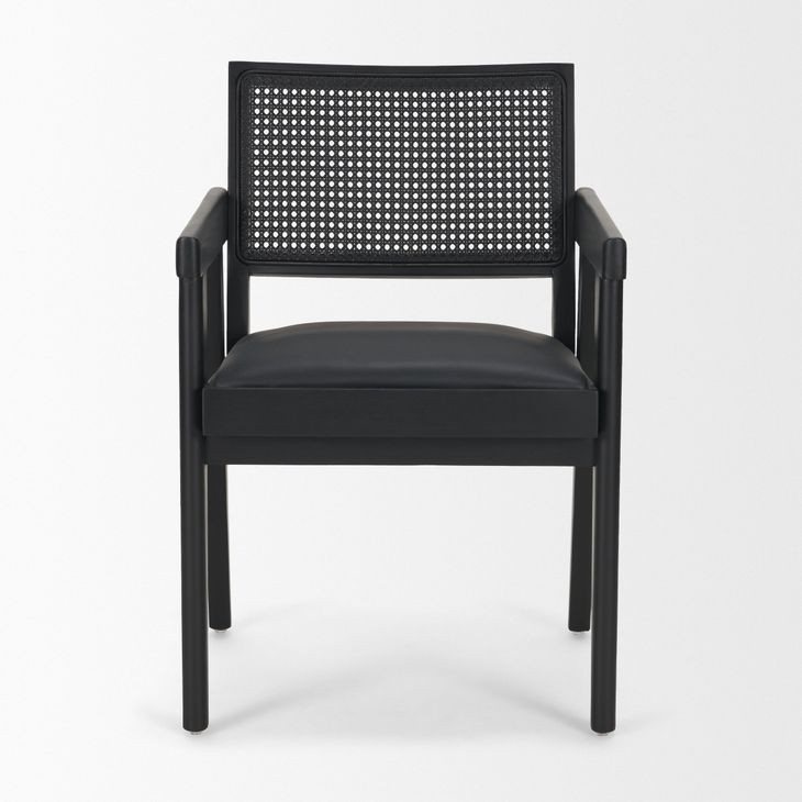 Reid Black Upholstered Dining Armchair