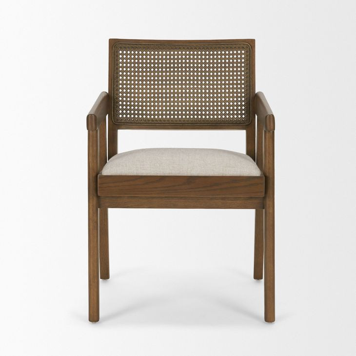 Reid Cream Upholstered Dining Armchair