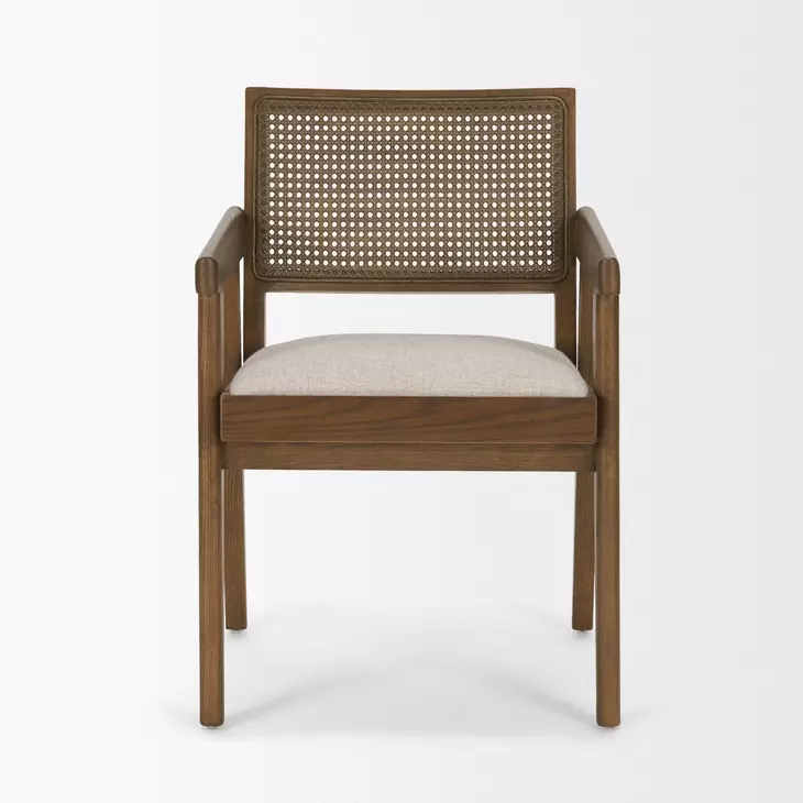Reid Cream Upholstered Dining Armchair
