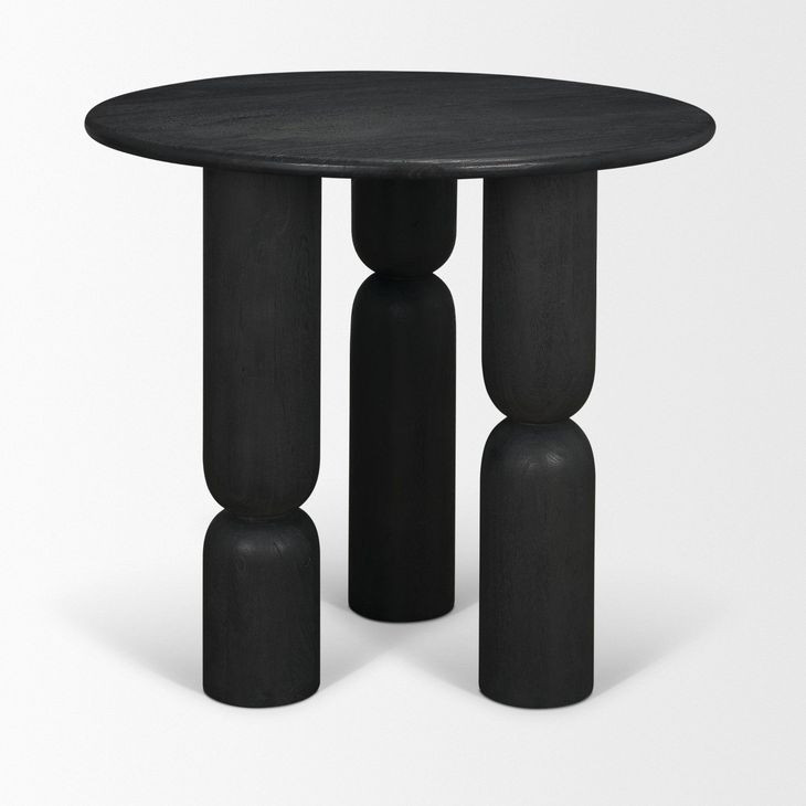 Sonel Matte Black Round Foyer Table
