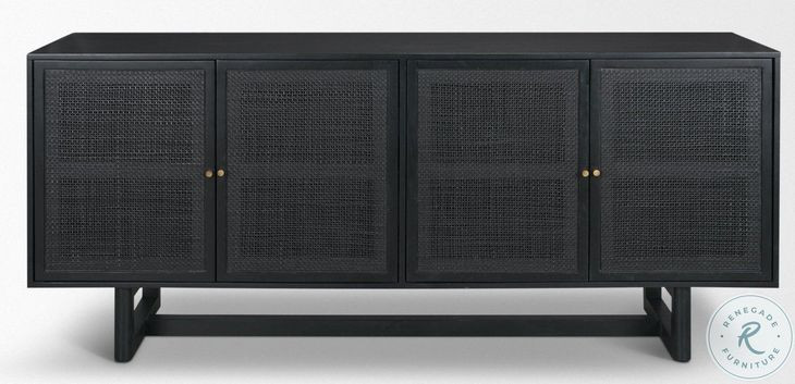 Grier Matte Black Cane Sideboard