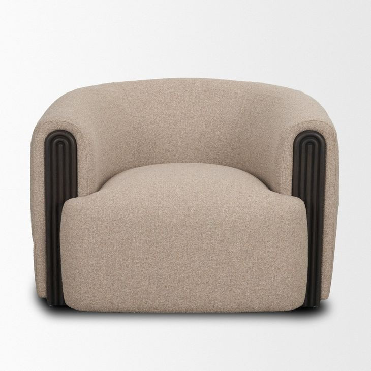 Kornelia Mushroom Gray Upholstered Club Chair
