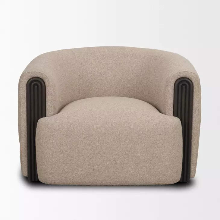 Kornelia Mushroom Gray Upholstered Club Chair