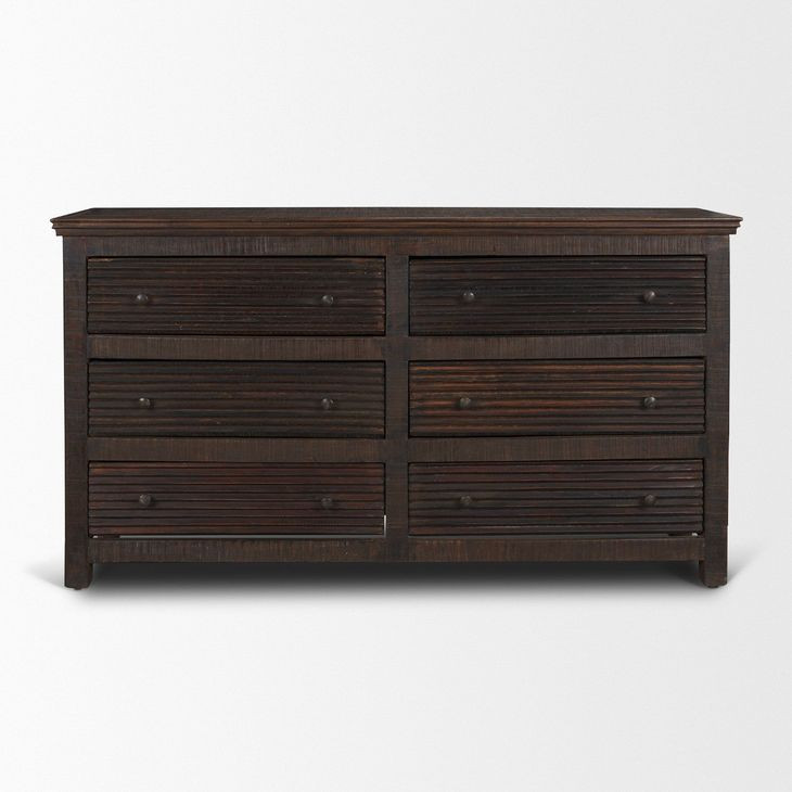 Rhett Medium Brown 6 Drawer Cabinet