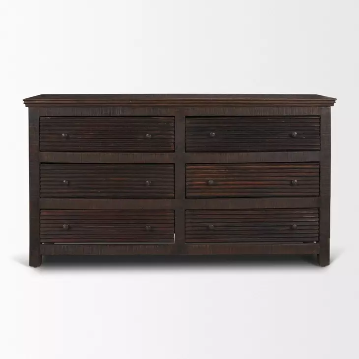 Rhett Medium Brown 6 Drawer Cabinet