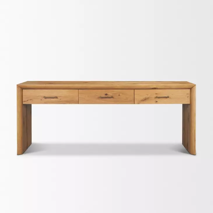 Belford Light Brown 72" Console Table with 3 Drawers