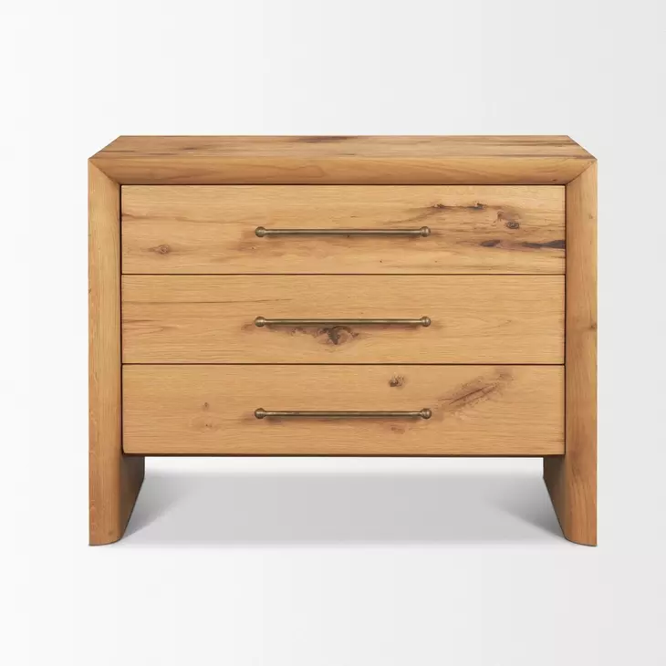 Belford Light Brown 3 Drawer Nightstand