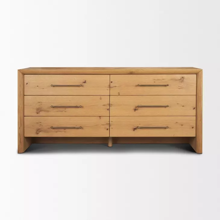 Belford Light Brown 6 Drawer Dresser