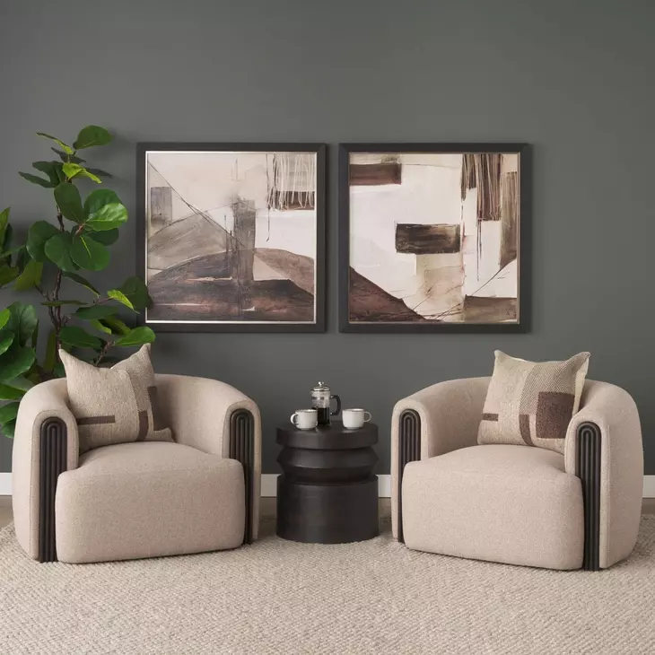 Kornelia Mushroom Gray Upholstered Club Chair