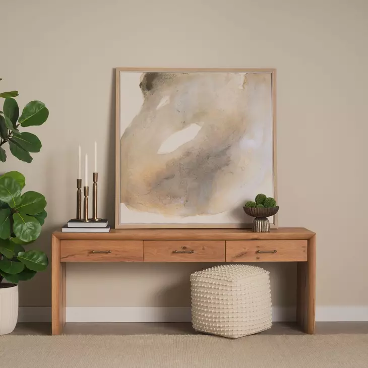 Belford Light Brown 72" Console Table with 3 Drawers