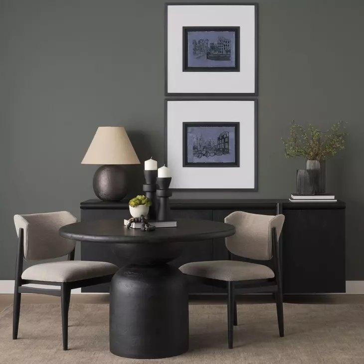 Atlas Black 42" Round Dining Table
