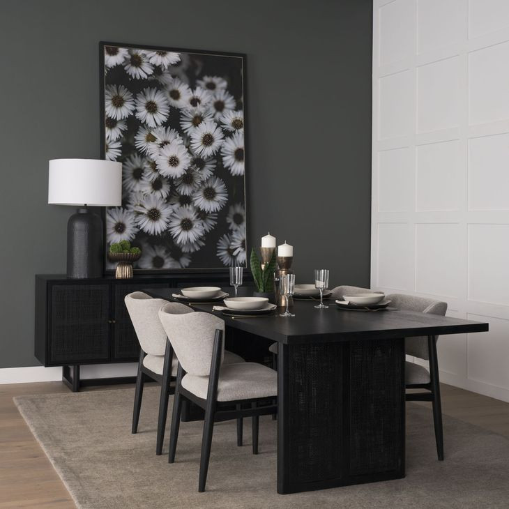 Grier Black 84" Rectangular Dining Table