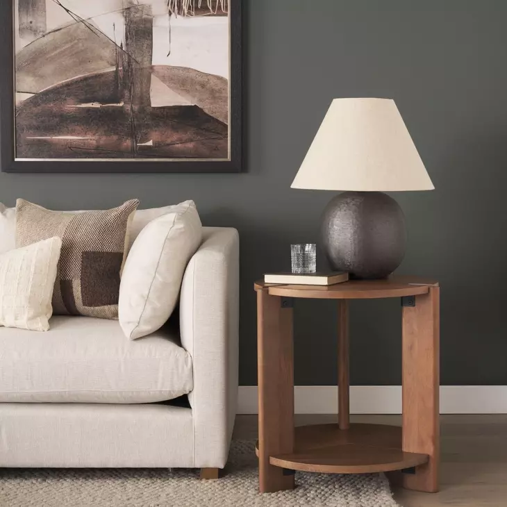 Hisako Brown Round Side Table