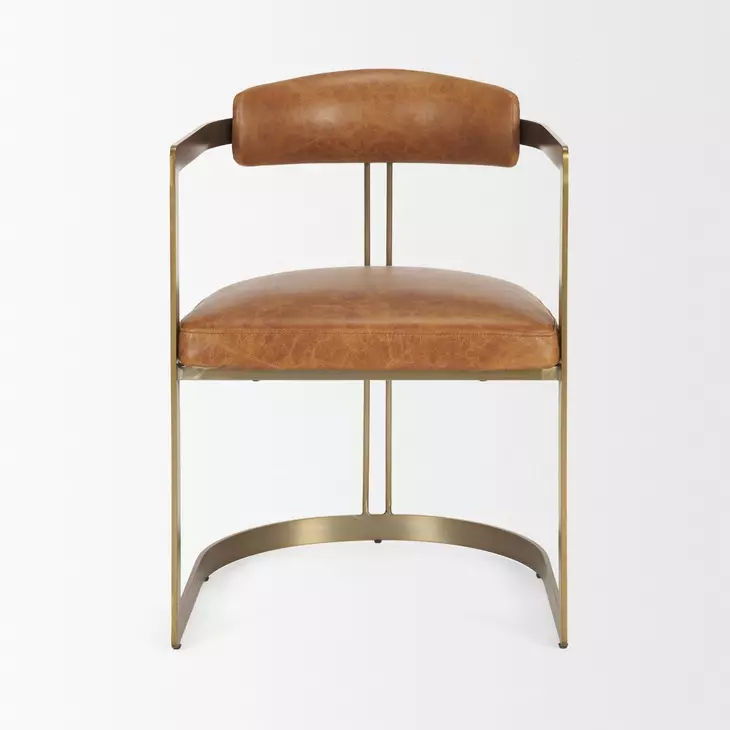 Hollyfield I Brown Upholstered Dining Chair with Nailhead Trim
