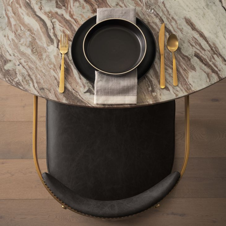 Hollyfield II Black Upholstered Dining Chair with Nailhead Trim