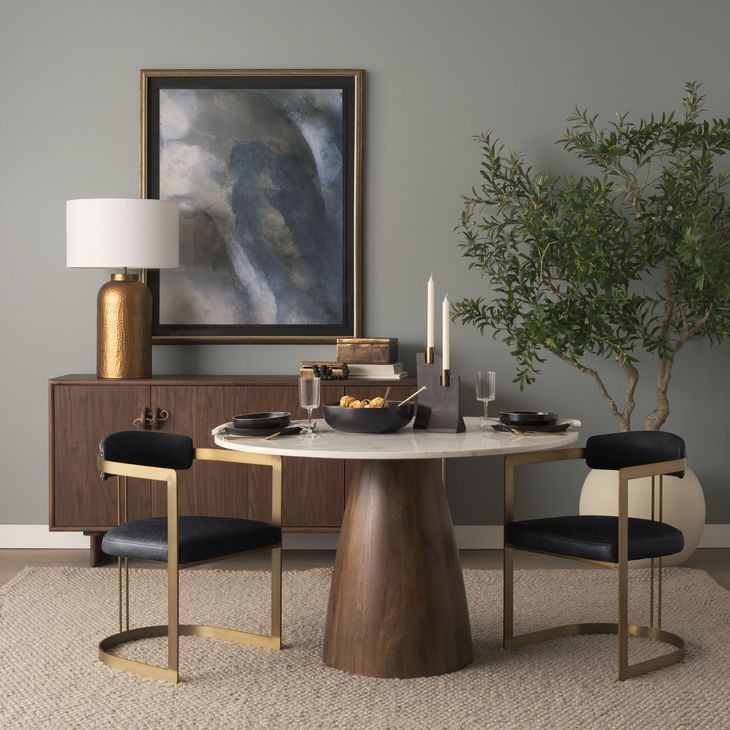 Hollyfield II Black Upholstered Dining Chair with Nailhead Trim