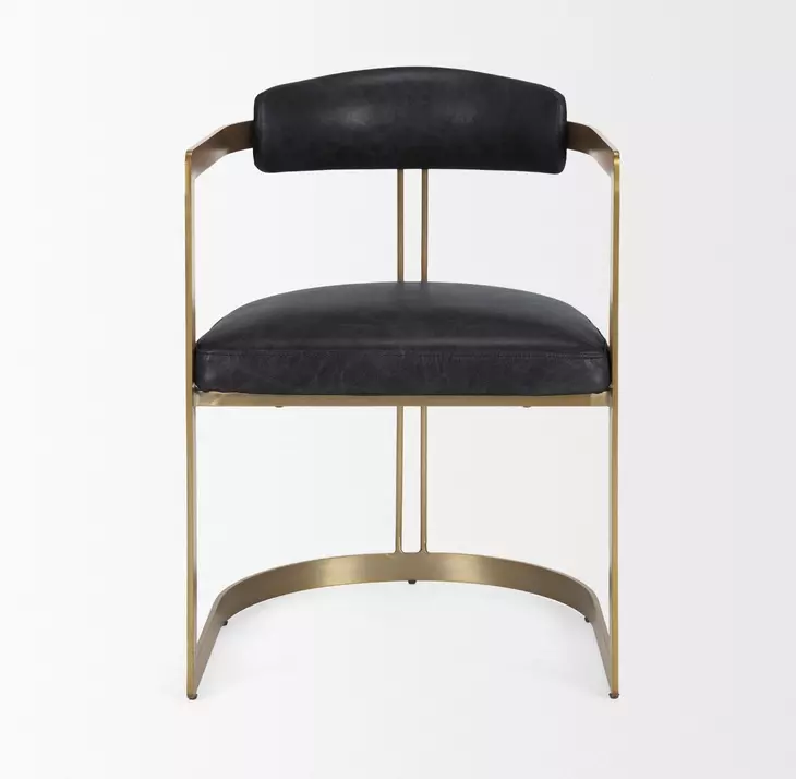 Hollyfield II Black Upholstered Dining Chair with Nailhead Trim