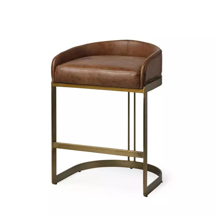 Hollyfield II Brown Upholstered Counter Height Stool