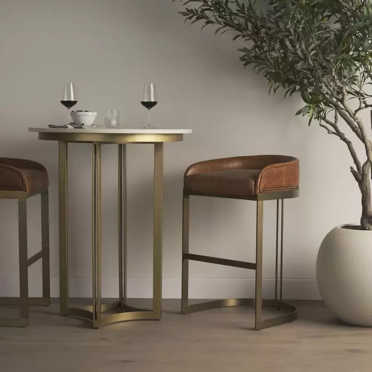 Hollyfield II Brown Upholstered Barstool