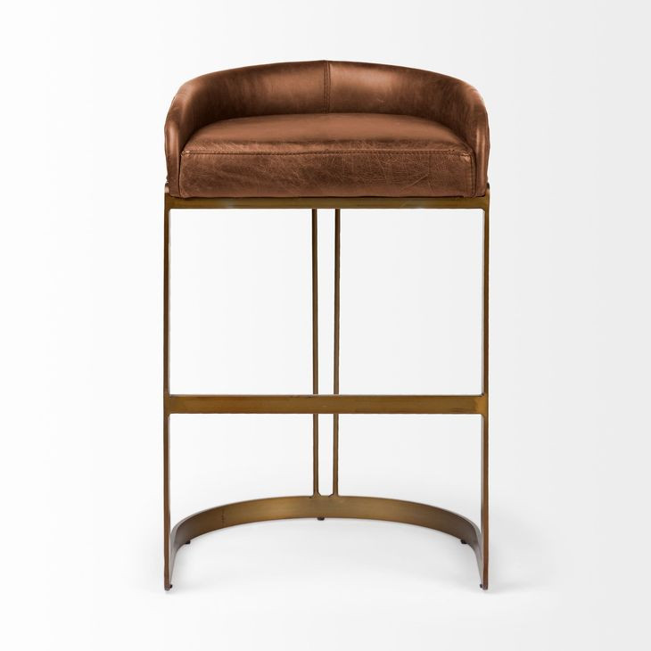 Hollyfield II Brown Upholstered Barstool