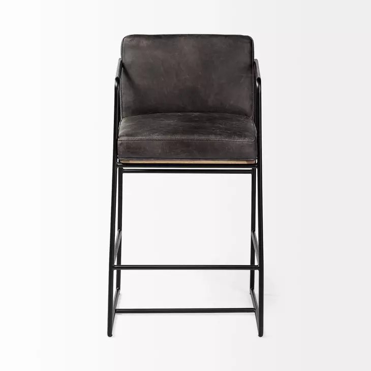 Stamford Black Upholstered Counter Height Stool