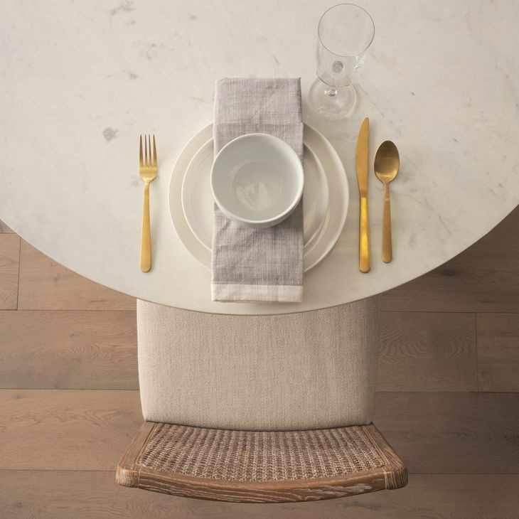 Clara Cream and Brown Performance Fabric Dining Chair