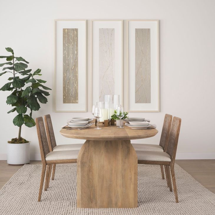 Clara Cream and Brown Performance Fabric Dining Chair
