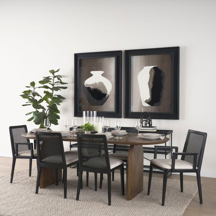 Clara Cream and Black Upholstered Dining Chair
