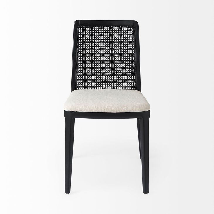 Clara Cream and Black Upholstered Dining Chair