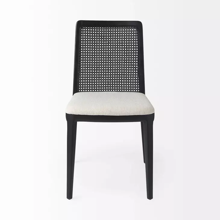 Clara Cream and Black Upholstered Dining Chair