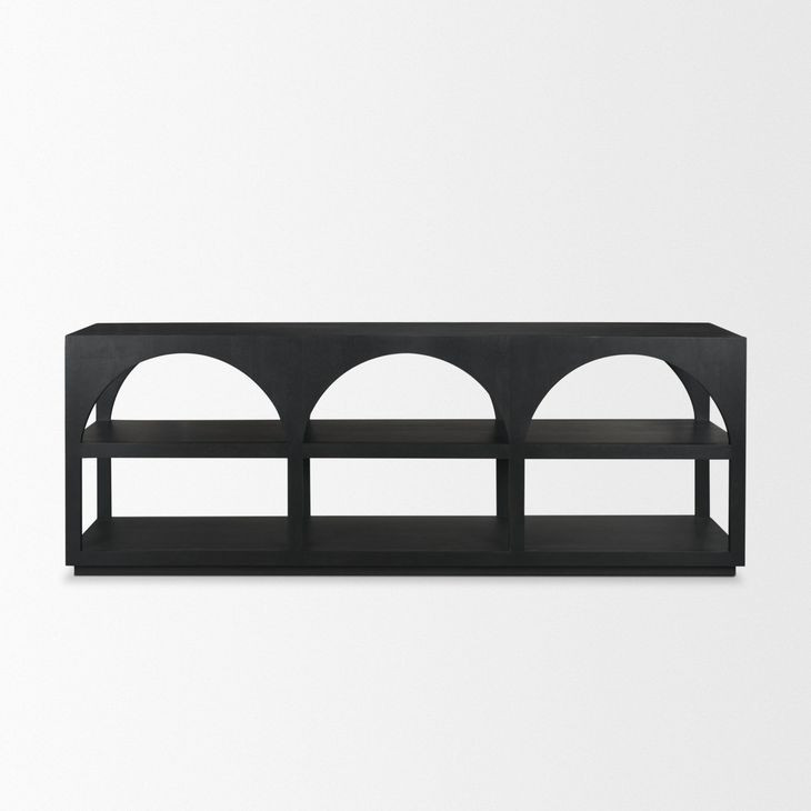 Bela Matte Black 80" Arched Media Console