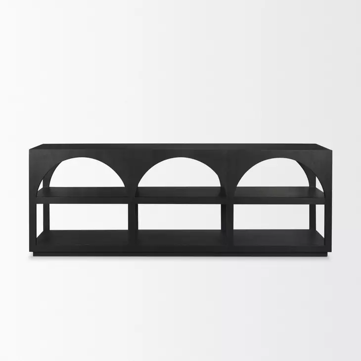 Bela Matte Black 80" Arched Media Console