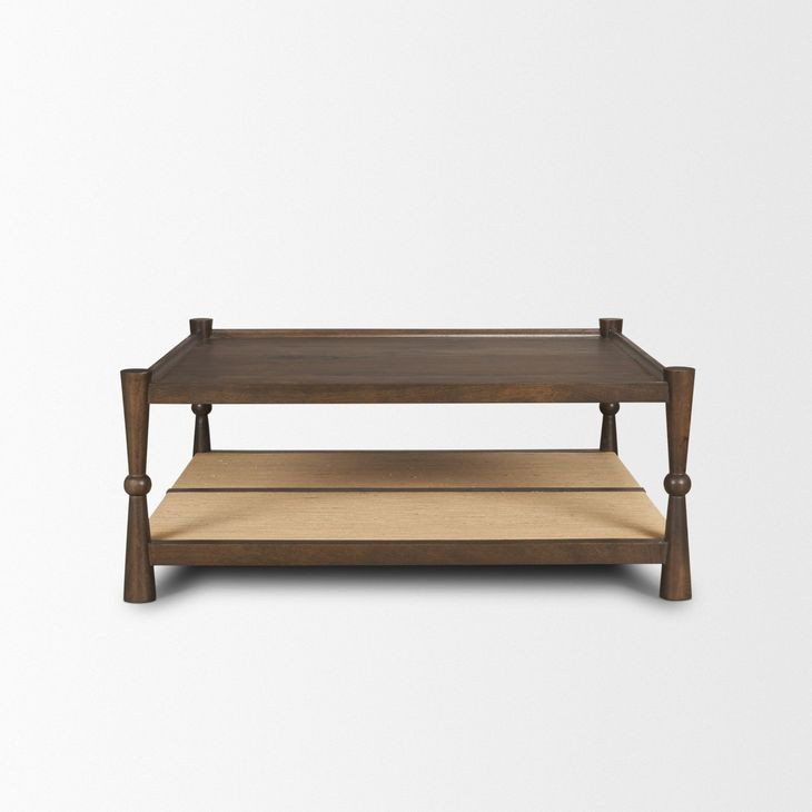 Bondi Dark Brown and Natural Square Coffee Table
