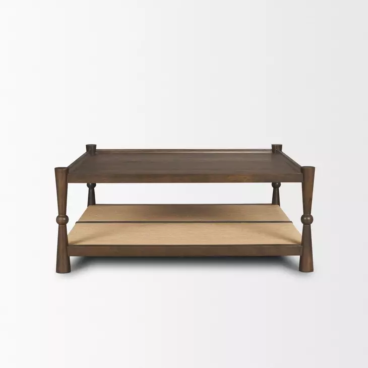 Bondi Dark Brown and Natural Square Coffee Table