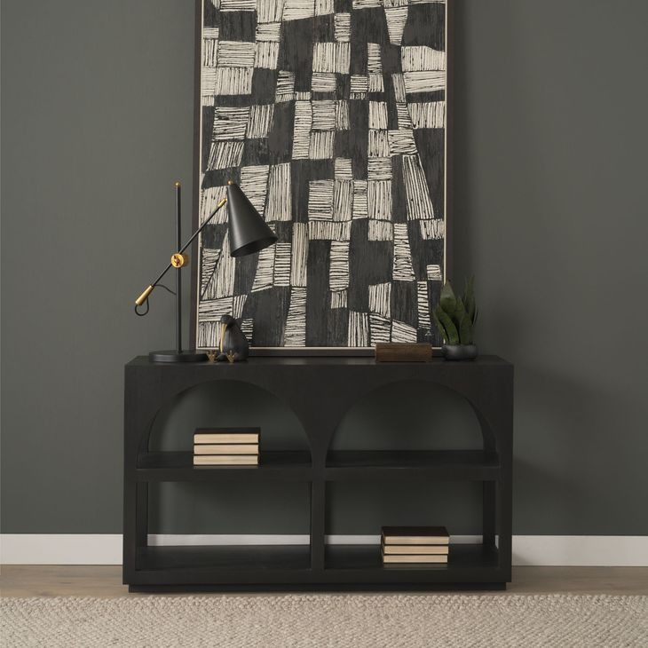 Bela Matte Black 54" Arched Media Console