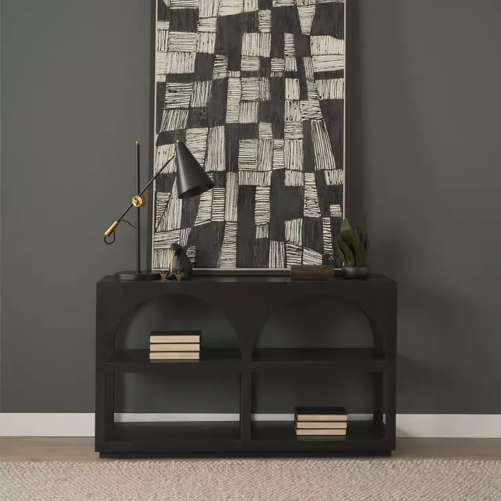 Bela Matte Black 54" Arched Media Console