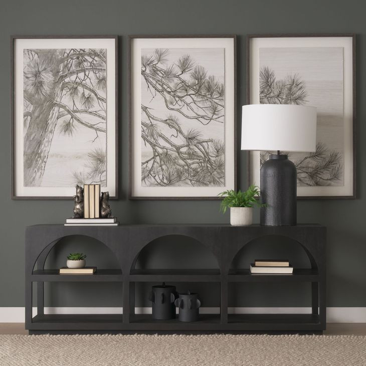 Bela Matte Black 80" Arched Media Console