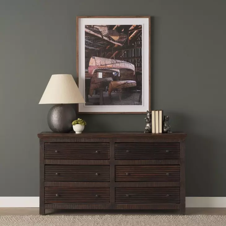 Rhett Medium Brown 6 Drawer Cabinet