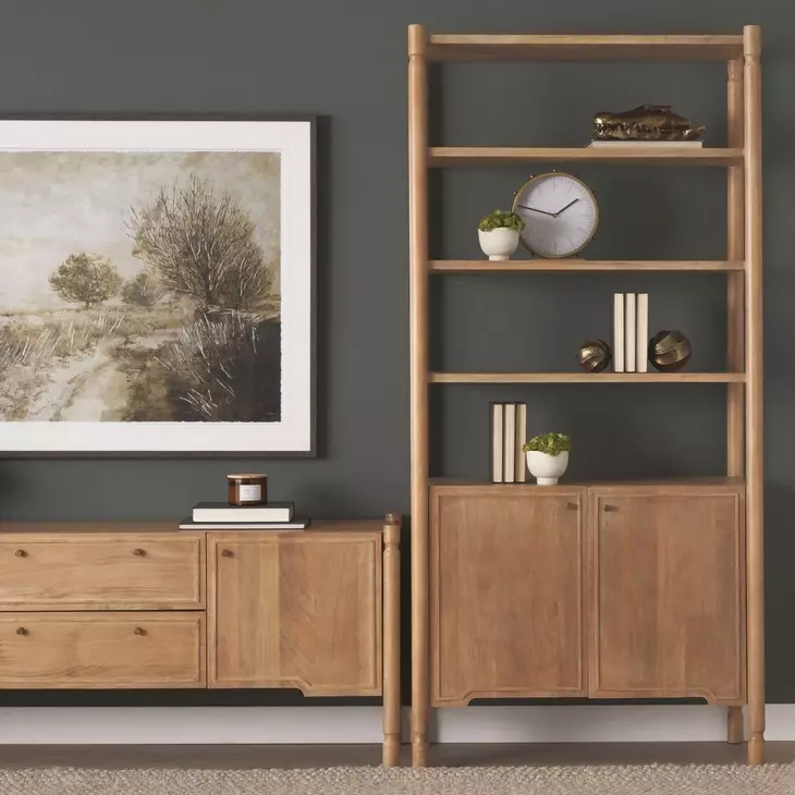 Phil Light Brown 2 Door Bookcase