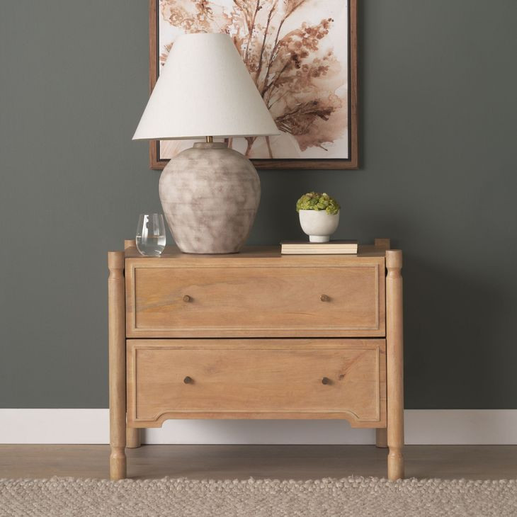 Phil Light Brown 2 Drawer Accent Cabinet