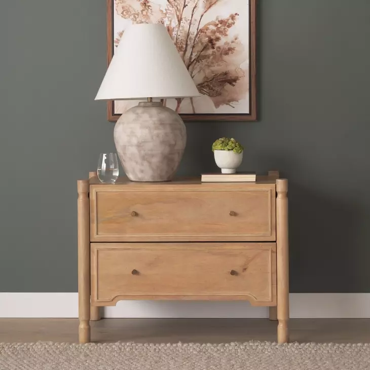 Phil Light Brown 2 Drawer Accent Cabinet